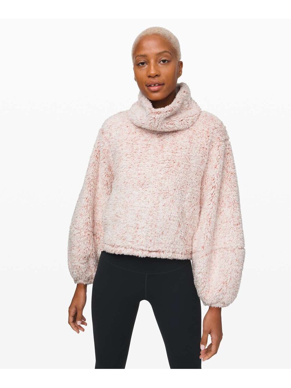 Lululemon Sherpa Fleece Cowl Neck Pullover Pink Women’s XS/S Cozy